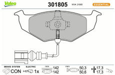 Sada brzdových destiček, kotoučová brzda VALEO 301805