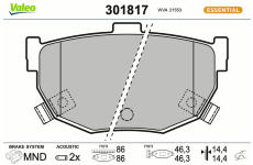 Sada brzdových destiček, kotoučová brzda VALEO 301817