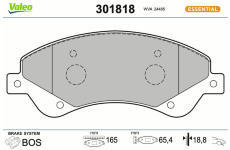 Sada brzdových destiček, kotoučová brzda VALEO 301818