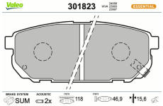 Sada brzdových destiček, kotoučová brzda VALEO 301823