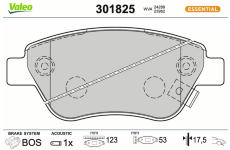Sada brzdových destiček, kotoučová brzda VALEO 301825