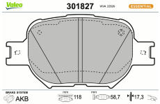 Sada brzdových destiček, kotoučová brzda VALEO 301827