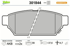 Sada brzdových destiček, kotoučová brzda VALEO 301844