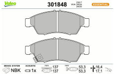 Sada brzdových destiček, kotoučová brzda VALEO 301848