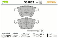 Sada brzdových destiček, kotoučová brzda VALEO 301863