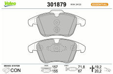 Sada brzdových destiček, kotoučová brzda VALEO 301879