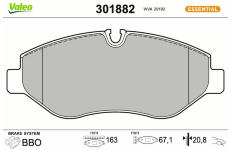 Sada brzdových destiček, kotoučová brzda VALEO 301882