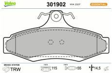 Sada brzdových destiček, kotoučová brzda VALEO 301902