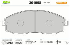 Sada brzdových destiček, kotoučová brzda VALEO 301908