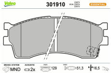 Sada brzdových destiček, kotoučová brzda VALEO 301910