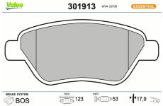 Sada brzdových destiček, kotoučová brzda VALEO 301913