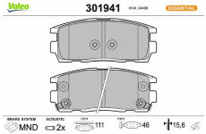 Sada brzdových destiček, kotoučová brzda VALEO 301941