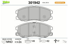 Sada brzdových destiček, kotoučová brzda VALEO 301942