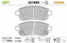 Sada brzdových destiček, kotoučová brzda VALEO 301999
