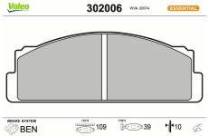 Sada brzdových platničiek kotúčovej brzdy VALEO 302006