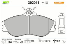 Sada brzdových destiček, kotoučová brzda VALEO 302011