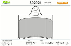 Sada brzdových destiček, kotoučová brzda VALEO 302021