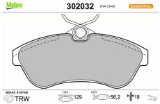 Sada brzdových platničiek kotúčovej brzdy VALEO 302032