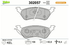 Sada brzdových destiček, kotoučová brzda VALEO 302057