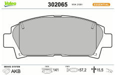 Sada brzdových destiček, kotoučová brzda VALEO 302065