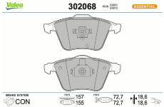 Sada brzdových destiček, kotoučová brzda VALEO 302068