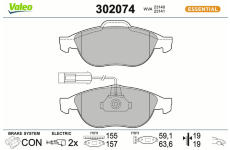 Sada brzdových destiček, kotoučová brzda VALEO 302074