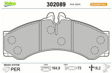 Sada brzdových destiček, kotoučová brzda VALEO 302089