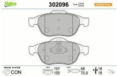 Sada brzdových destiček, kotoučová brzda VALEO 302096