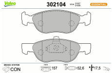 Sada brzdových destiček, kotoučová brzda VALEO 302104
