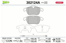 Sada brzdových platničiek kotúčovej brzdy VALEO 302124A