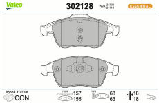 Sada brzdových destiček, kotoučová brzda VALEO 302128