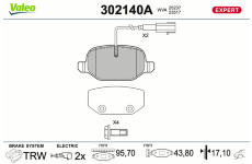 Sada brzdových platničiek kotúčovej brzdy VALEO 302140A