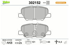Sada brzdových destiček, kotoučová brzda VALEO 302152