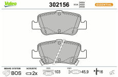 Sada brzdových destiček, kotoučová brzda VALEO 302156