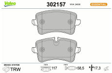 Sada brzdových destiček, kotoučová brzda VALEO 302157