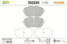 Sada brzdových platničiek kotúčovej brzdy VALEO 302205