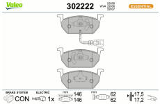 Sada brzdových destiček, kotoučová brzda VALEO 302222