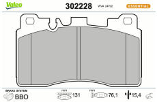 Sada brzdových destiček, kotoučová brzda VALEO 302228