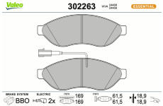 Sada brzdových destiček, kotoučová brzda VALEO 302263