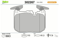 Sada brzdových destiček, kotoučová brzda VALEO 302267