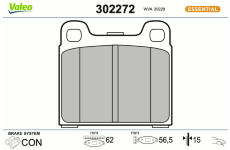 Sada brzdových destiček, kotoučová brzda VALEO 302272