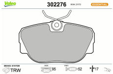 Sada brzdových destiček, kotoučová brzda VALEO 302276
