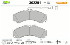 Sada brzdových destiček, kotoučová brzda VALEO 302291