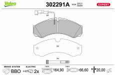 Sada brzdových destiček, kotoučová brzda VALEO 302291A