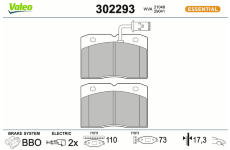 Sada brzdových destiček, kotoučová brzda VALEO 302293