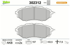 Sada brzdových destiček, kotoučová brzda VALEO 302312