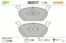 Sada brzdových destiček, kotoučová brzda VALEO 302317