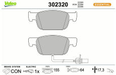 Sada brzdových destiček, kotoučová brzda VALEO 302320