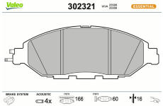 Sada brzdových destiček, kotoučová brzda VALEO 302321