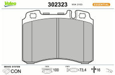 Sada brzdových destiček, kotoučová brzda VALEO 302323